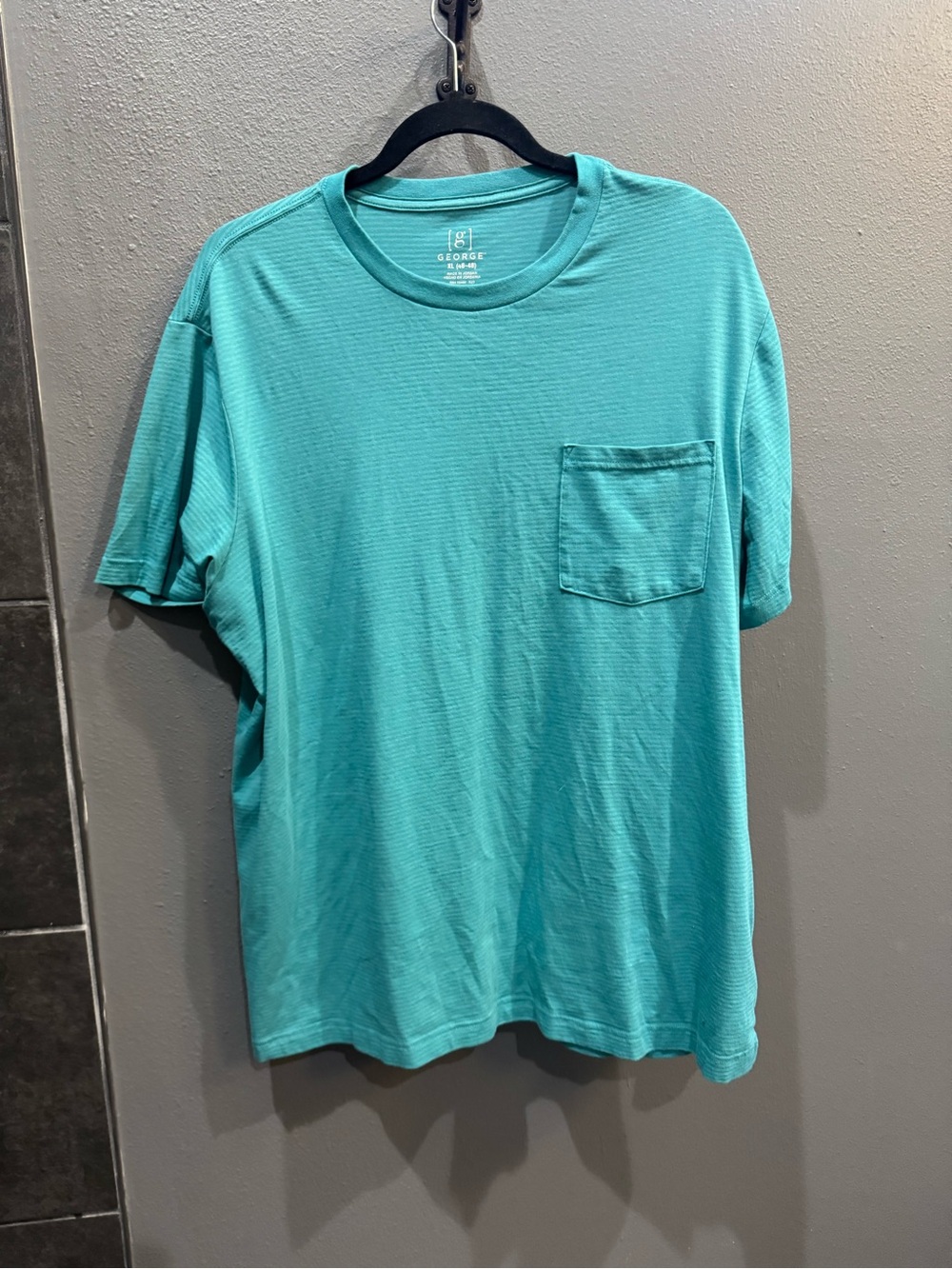 George Men's Teal Crew Neck Short-Sleeve Pocket Tee